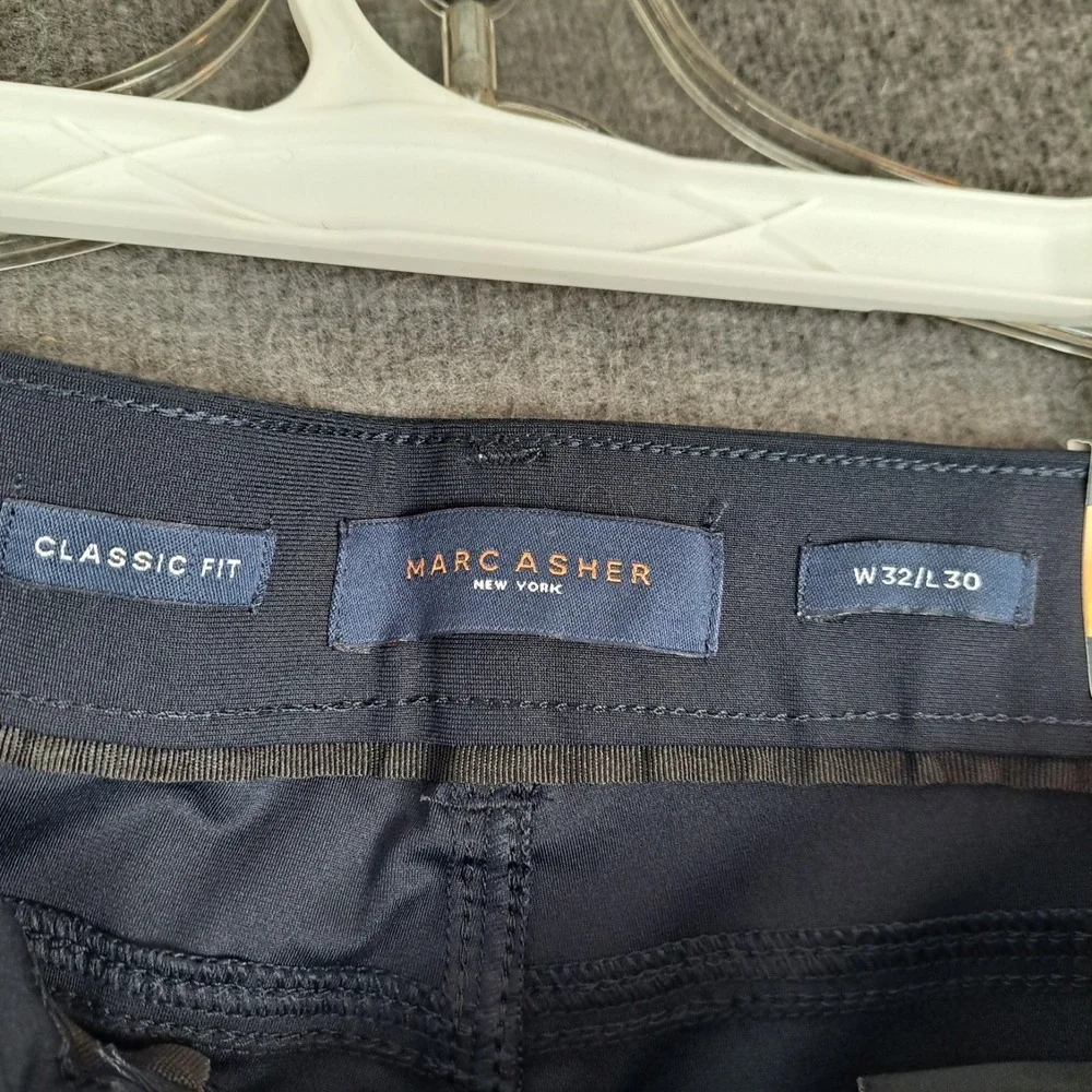 NWT Marc Asher Mens  32x30 (Fits 34x28) Navy Blue Jeans Classic Fit Casual Pants